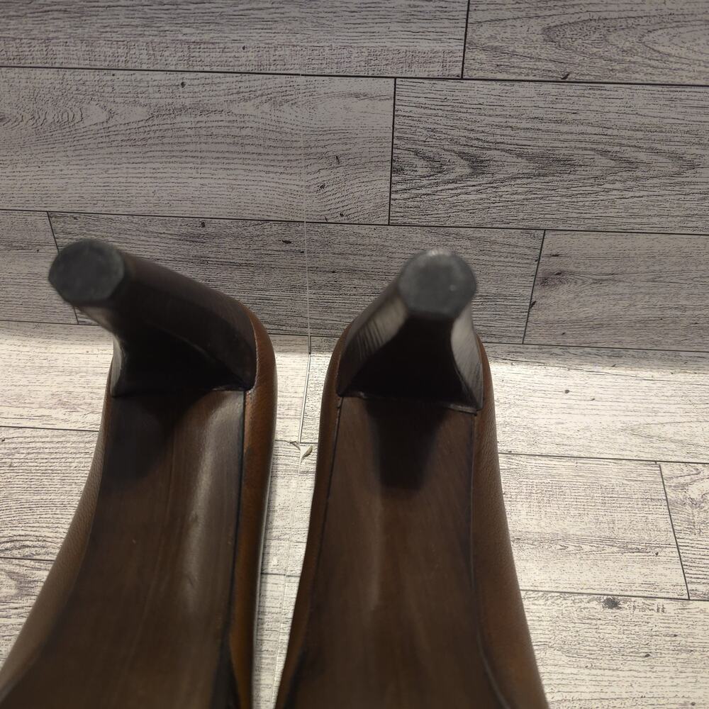 STUART WEITZMAN Brown Leather Platform Pumps 3.5" Heel Size 9M - Picture 8 of 13